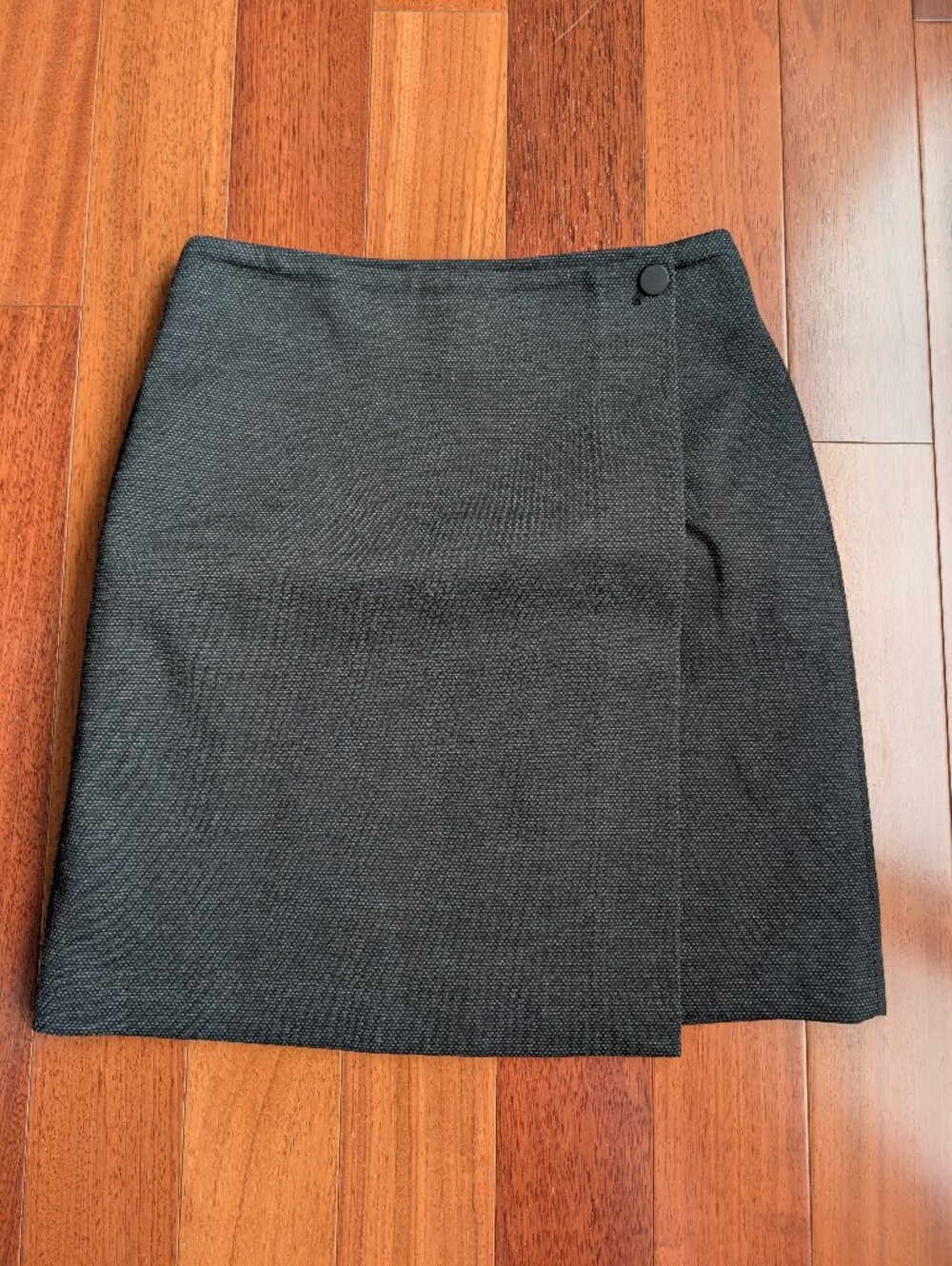 Calvin Klein Charcoal Gray Textured Wrap Skirt